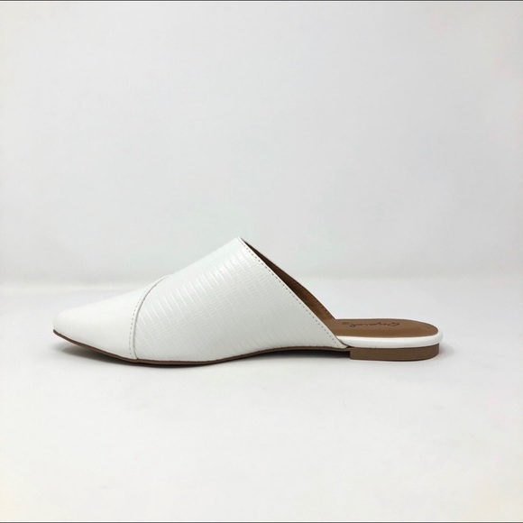 White Vegan Leather Mule Flats - Picture 8 of 9